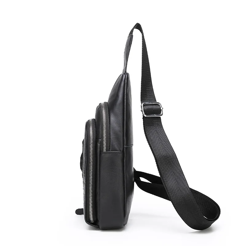 

2019 New Style Full-grain Leather Men's Bag Casual Fashion Simple Practical Large Capacity Waterproof Chest Bag Messenger Bag