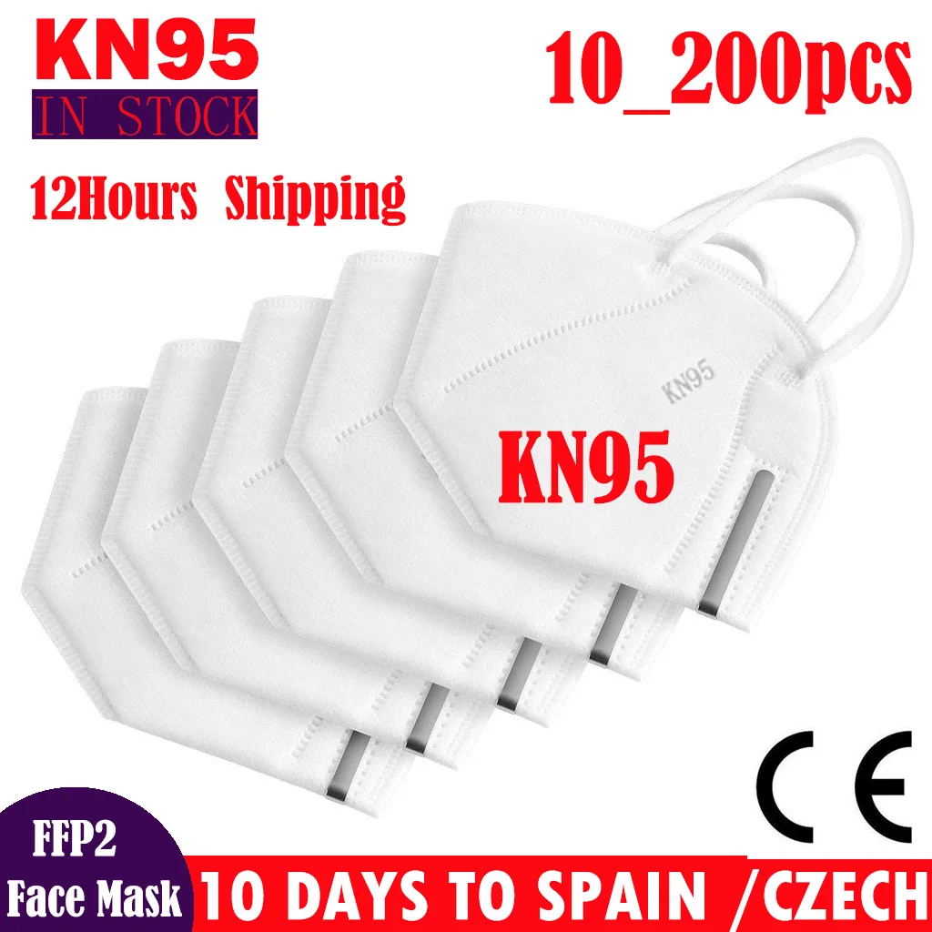 Mascarilla facial KN95 Fpp2 para adultos, máscara respiratoria Reutilizable, Fpp2, envío rápido en 12 horas, piezas