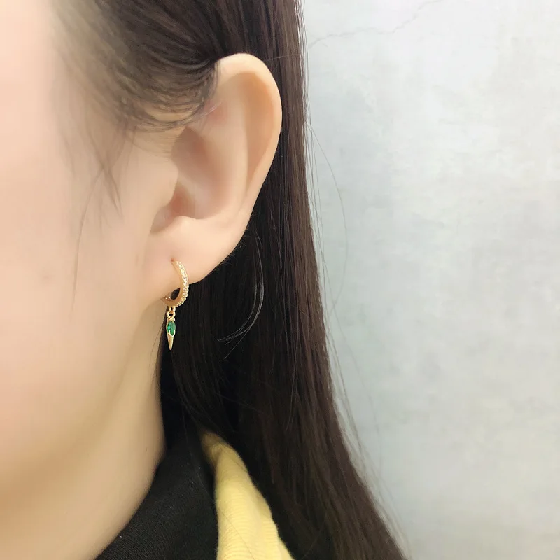 WANTME-여성을 위한 새로운  보헤미안 기하학적 블루 지르콘 매달려 술 스터드 귀걸이, 매력적인 파티 주얼리 선물