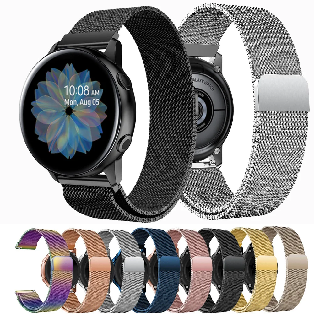 Для samsung galaxy watch Active 2 44 мм 40 мм Active2 быстросъемный ремешок для часов Миланский магнитный ремешок для часов из нержавеющей стали
