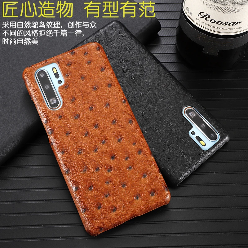 BestNull первый слой воловьей кожи страуса шаблон задняя крышка чехол для huawei P30 pro смартфон