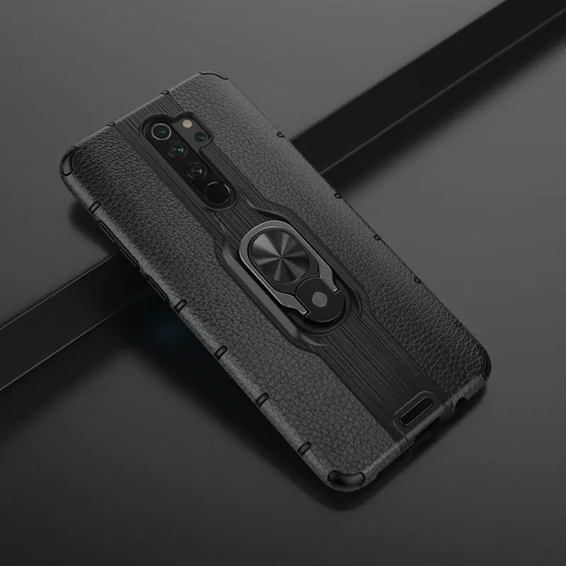 Черный Для Xiao mi Red mi Note 8 Pro чехол противоударный чехол автомобильный Магнитный кольцевой кронштейн чехол для mi 9T красный mi K20 Pro Note 7 8 Pro Чехол - Цвет: Черный