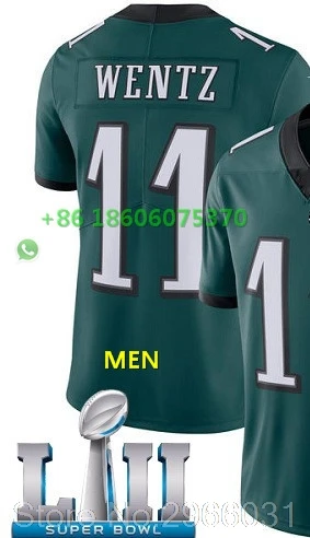 For men Супер патч A+++ Качественная мужская футболка для взрослых 86 Zach Ertz 91 fletcher cox 11 carson wentz 9 Nick Foles bowl Philadelphia - Цвет: For men