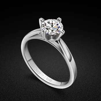 

Italian Silver Craft Women's 925 Sterling Silver Ring Noble Cubic Zircon Inlaid Ring Wedding Ring Anniversary Gift Jewelry