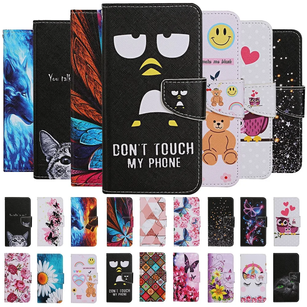 

Phone Case For Huawei Honor 10i 9A 20 9X Lite With Animal And Plant Pictures Cartoon Magnetic Flip Cover With Lanyard Card Set
