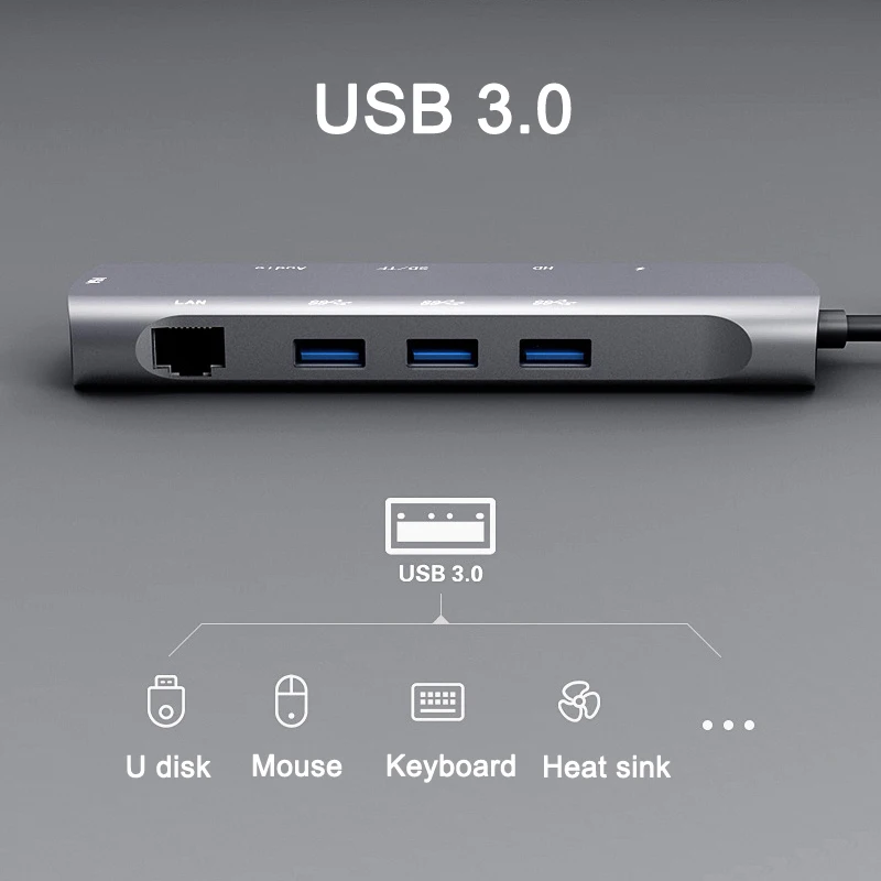 10-in-1 Type C to HDMI VGA USB Hub Adapter Converter TF Card Reader for Laptop PC Computer New Arrival