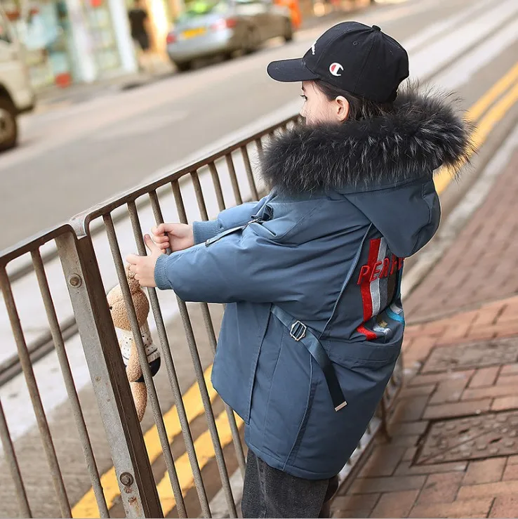 Down jacket 120 г., новая зимняя теплая Модная куртка-пуховик с надписями для девочек, рост от 160 до см зимнее пальто для девочек модная детская зимняя куртка - Цвет: Down jacket