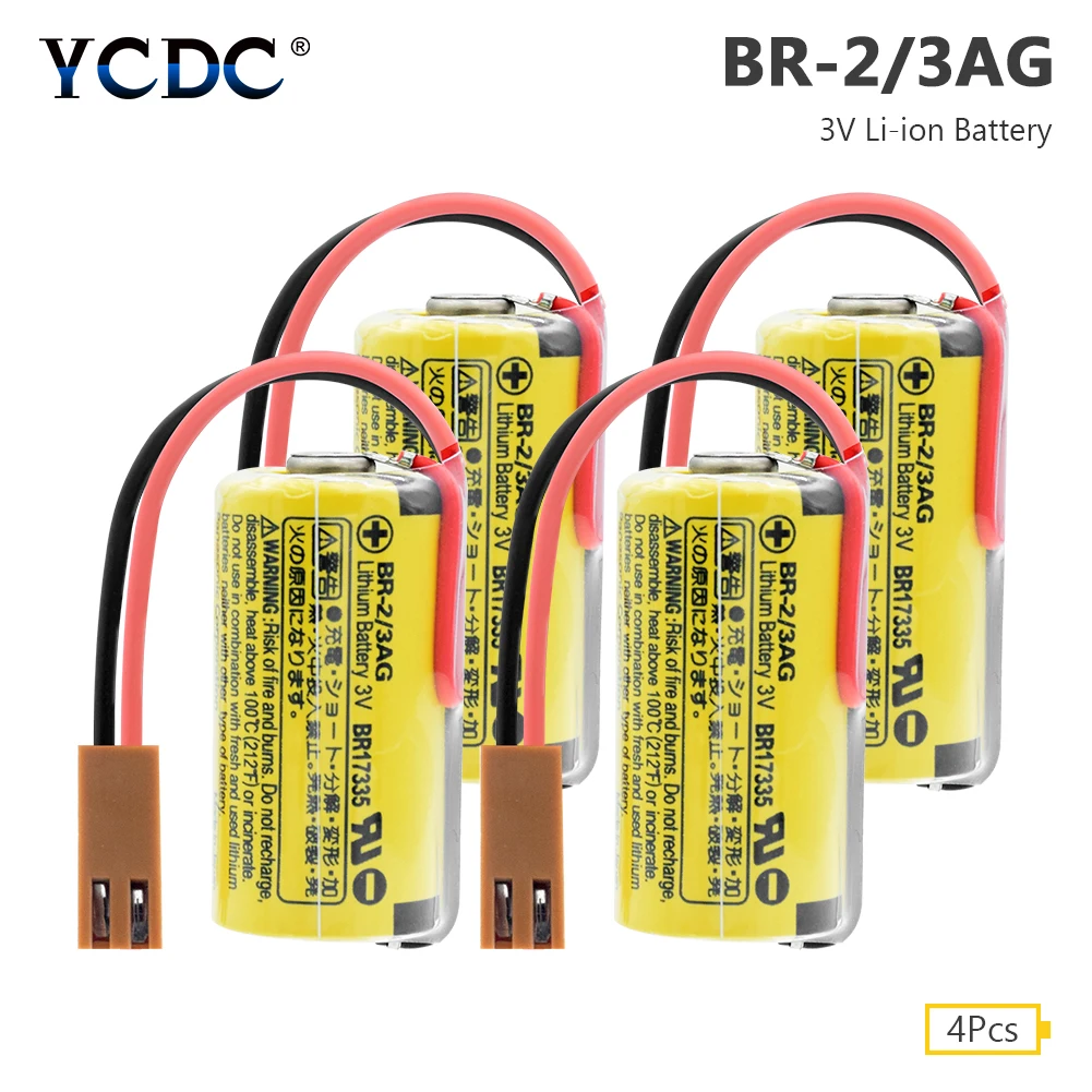 YCDC 4 шт. BR2/3A 1200 мАч BR-2/3AG 3 В литиевая батарея для FANUC ЧПУ система CR17335 plc компьютерная батарея 4 шт