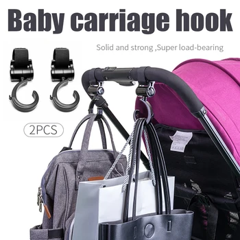 

2PCS Stroller Hooks Multifunction Baby Stroller Hooks Hanger Universal Pram Wheelchair Pushchair Carriage Bag Diaper Bag Clip