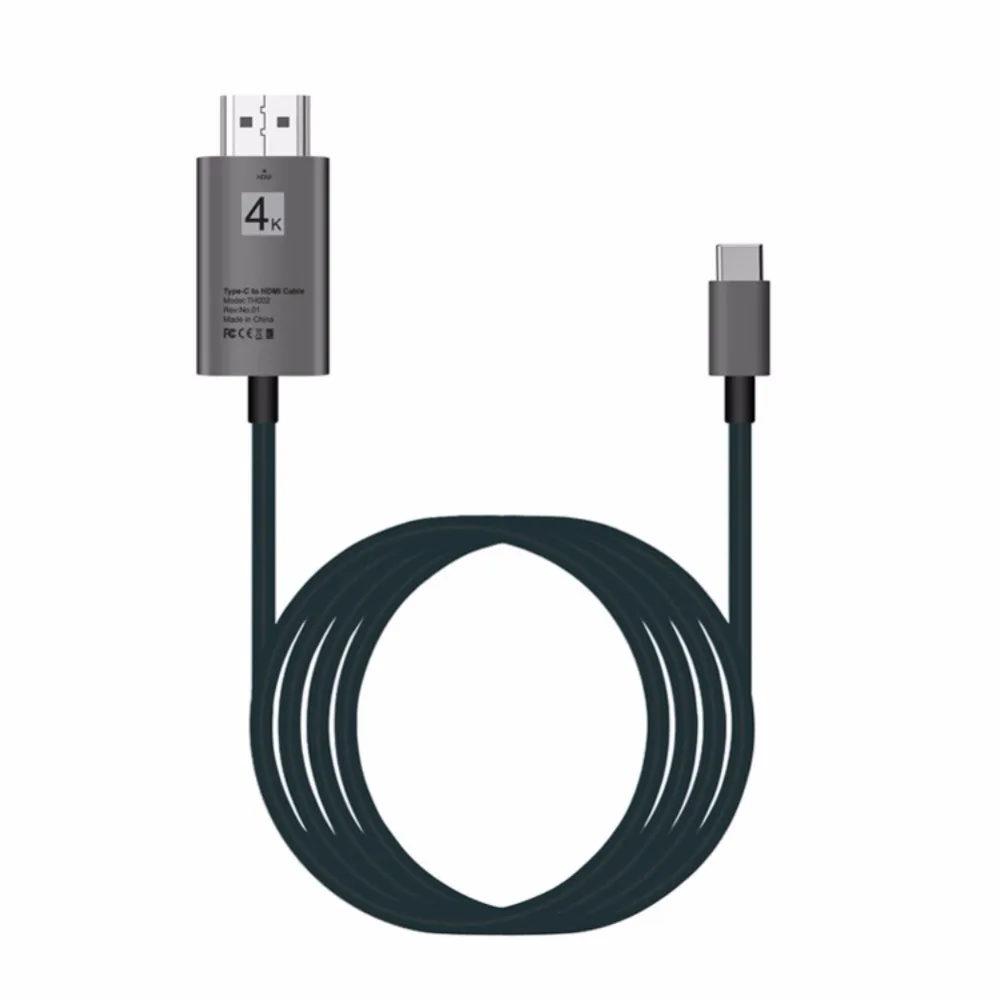 2 м USB 3,1 type C USB-C 4K HDMI HDTV Кабель адаптер HD адаптер Соединительный кабель для Macbook samsung S8 htc