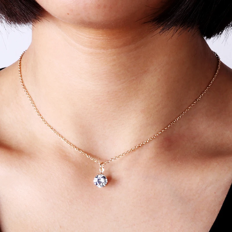 

Seblasy New Arrival Luxurious Single Layer Round Crystal Long Chain Necklaces & Pendants for Women Bride Gift DIY Jewelry