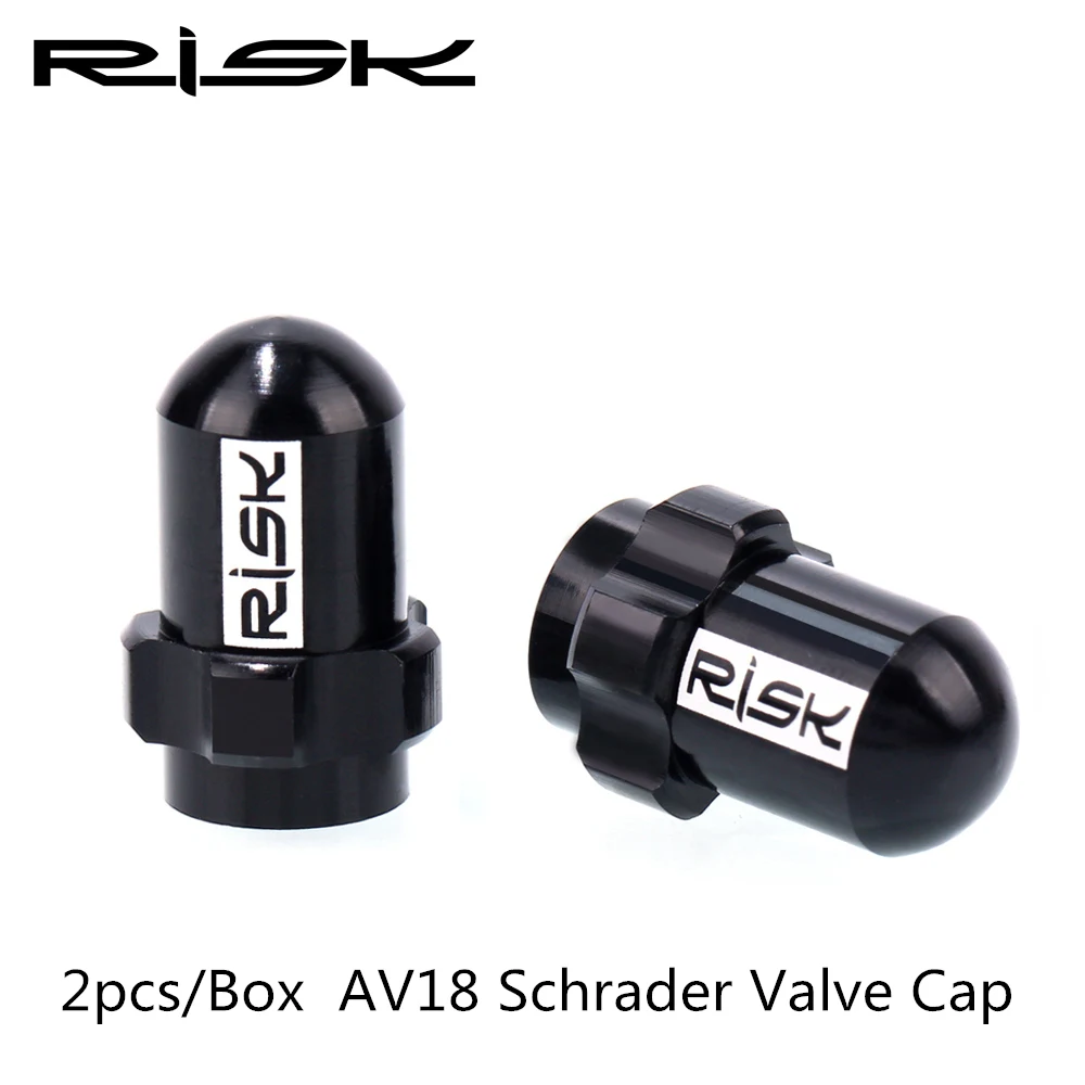 Schrader Valve Black RISK 2 шт MTB/дорожный клапан велосипедного колеса, алюминиевые колпачки для горного велосипеда, клапаны для шин, шток шин, колпачки воздушного клапана, герметичная Автомобильная бухта - Цвет: Schrader Valve Black
