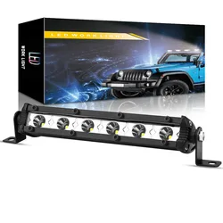 Mini lampe de travail à une rangée de 6LED, 18W, lampe auxiliaire tout terrain pour modification de l'éclairage 