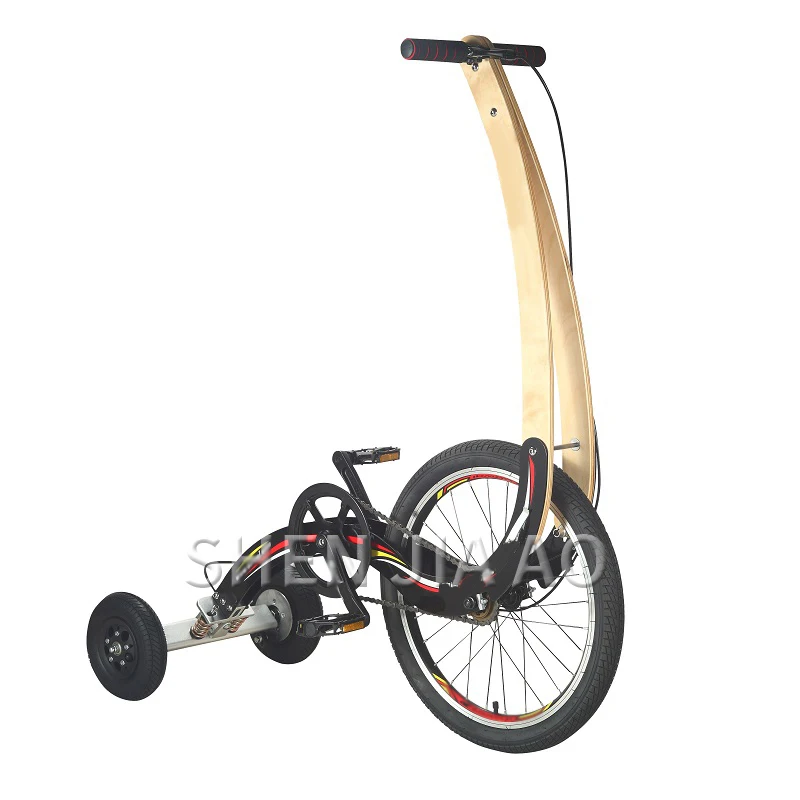 US $192.72 Threewheeled Exercise Bike  Standfree Standing Bicycle  Ultra Light Folding Bike  Sports Weight Loss Bike  Wooden  Steel