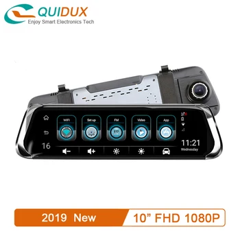 

FHD 1080P Car GPS Navi DVR 10 Inch IPS Screen Android Stream Media Rearview Mirror ADAS Bluetooth 4G WiFi Dash Camera