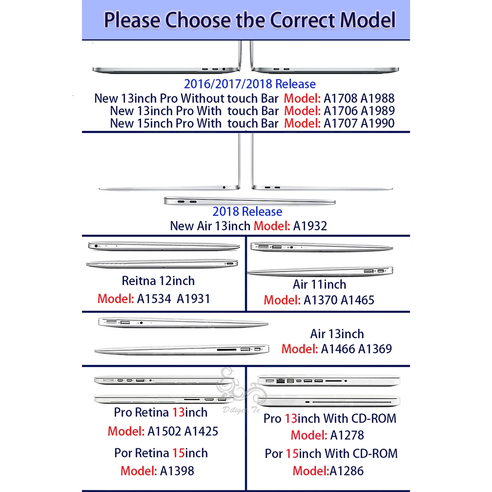 Новый чехол для Apple MacBook Air 13 2019 A1466 Pro 3 15 Retina 11 12 Touch Bar A2159 ноутбука|Сумки и чехлы
