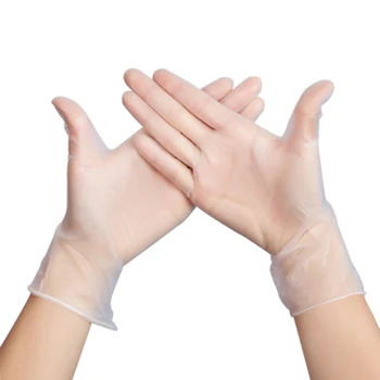 

100PCs/Box Anti-Allergic Transparent Disposable PVC Gloves Transparent Durable Gloves