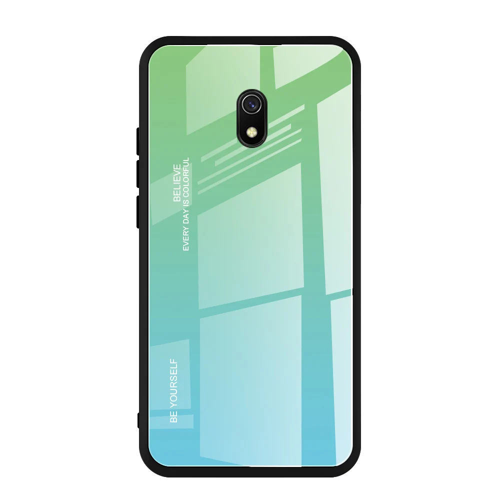 06 Градиентный чехол из закаленного стекла для Xiaomi Redimi Note 8, 8 T, 7, 6Pro, 7A, 8A, K20 Pro, зеркальная защитная стеклянная крышка для Redmi Note 8 Pro - Цвет: 06