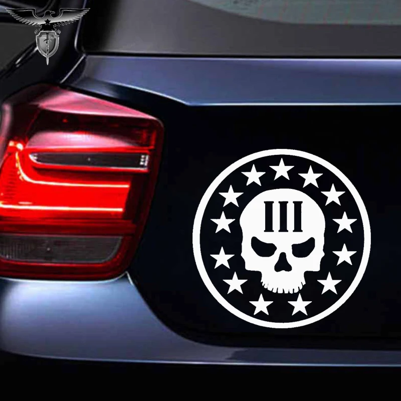 Вышитый безжалостный череп звезда объемный узор стикер для автомобиля