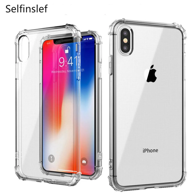 Сверхпрочный защитный чехол для iPhone 11 Pro Max X XS Max, усиленный силиконовый прозрачный чехол с четырьмя углами для iPhone XR 6 6S 7 8 Plus
