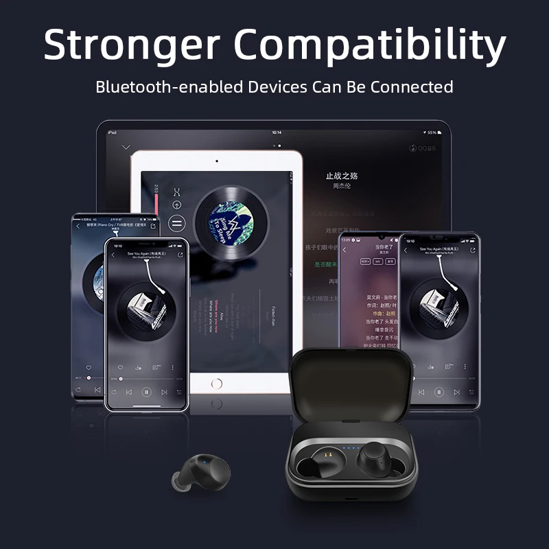 M& J Bluetooth 5,0 TWS пара беспроводные наушники глубокий бас устойчивое наушники с 1200 мАч зарядная коробка для Apple iPhone xiaomi