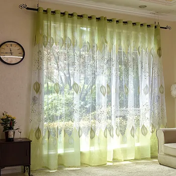 

Modern Idyllic Printed Flowers Semi-shaded Tulles for Living Dining Room Bedroom.