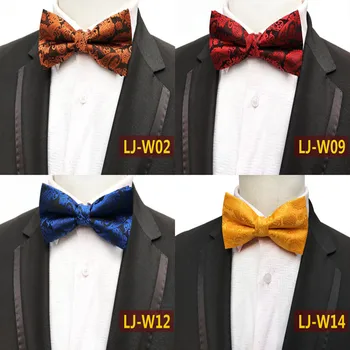 

2020 New Blue Red Yellow Black Pre-Tied Bow Ties for Men Paisley Floral Man Bowtie Groom Wedding Bowtie Formal Suit Dress A010