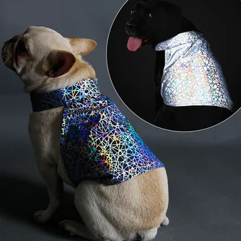 

1Pcs Pet Fantasy Color Light-Reflecting Triangular Scarf Practical Fashion Dog Saliva Towel Decorative Pet Puppy Supplies (Grey,