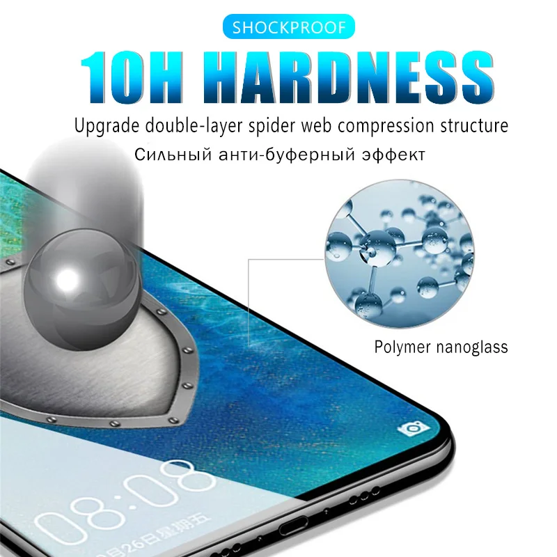 99D полное покрытие закаленное стекло для Huawei P30 P20 Lite P40 Pro Защита экрана Mate 20 30 P Smart