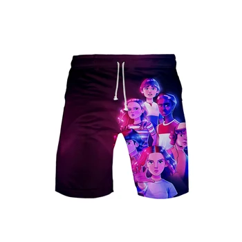 

Stranger Things Print Board Shorts Men Summer Fashion Casual Harajuku Soft Shorts Knee Length Hot Sale
