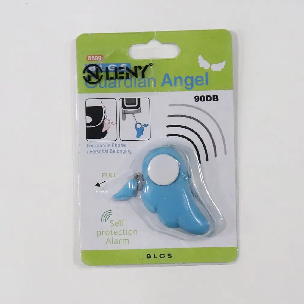 LLavero de seguridad con diseño de alas de Ángel para niñas, llavero de Suministros de defensa Personal con alarma de pánico, antilobo, 90dB
