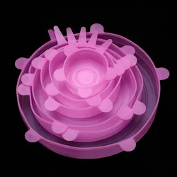 Reusable Silicone Stretch Lids (Pink-6PC)