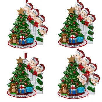 

2020 Christmas Family DIY Christmas Tree PVC Pendants Doll Pendants Wearing Masks And Christmas Hats