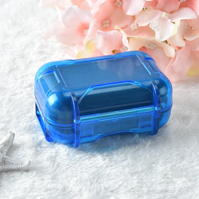 Blue Hearing instruments hard case In-ear Monitors Earphones Storage Holder for Hearing Aids - Цвет: Blue