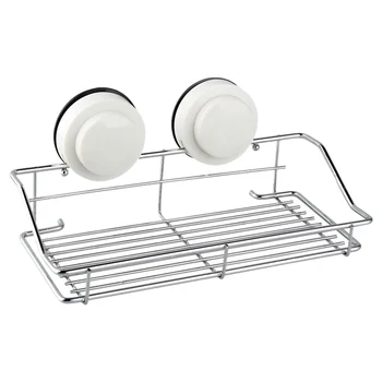 

Bathroom Shelf Wall Mounted Iron Kitchen Home Hotel For Shampoo Storage Basket Organizer Rustproof With Suction Cup No Drilling