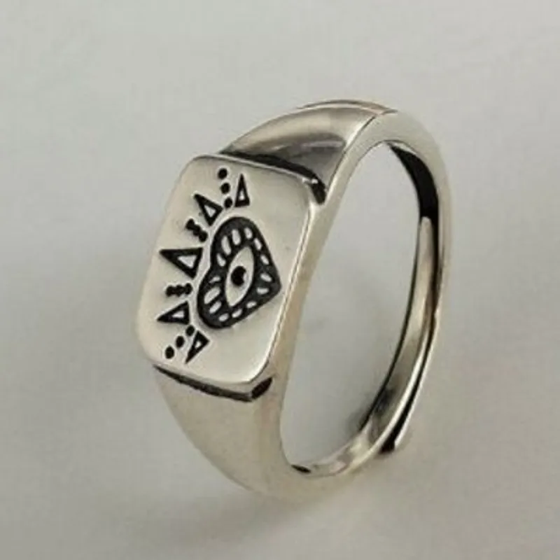 2019 new 100% real s925 pure silver ring for female old Thai trend heart-shaped pattern 925 woman's | Украшения и аксессуары