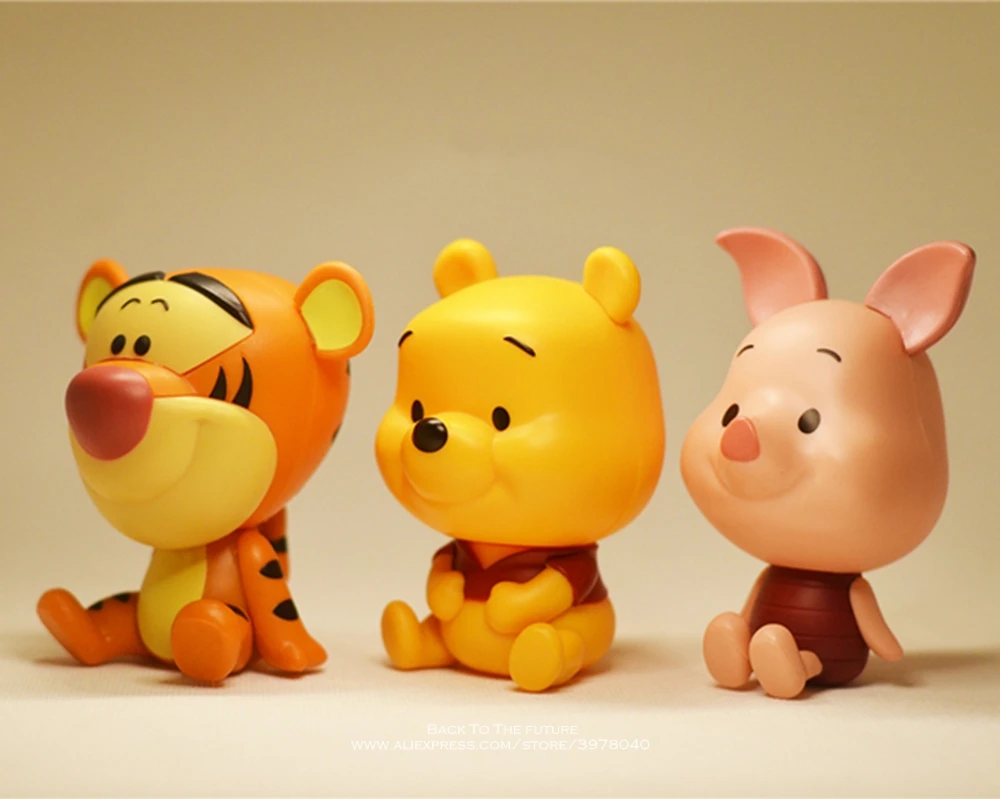 Disney Винни Пух 8 см 3 шт./компл. фигурку коллекция украшений аниме фигурка игрушки модели для детей подарок