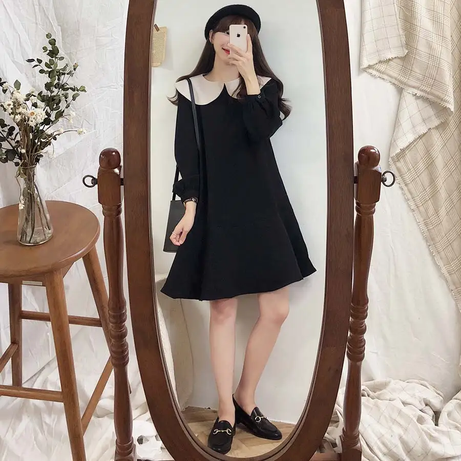 S XL размера плюс S XL новое осеннее платье девушки Бохо вечерние шифоновое женское винтажное платье с длинным рукавом Женские платья халат Vestido