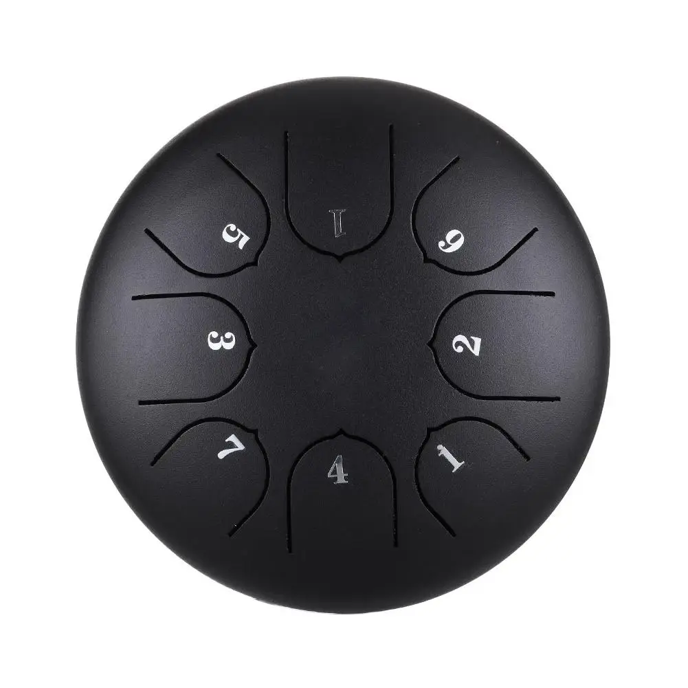 6 дюймов 8 нот D Основной стальной язык барабан Handpan ручной танкбарабан с барабанчиками с пальчиковыми кроватками Йога Медитация Zazen Релакс