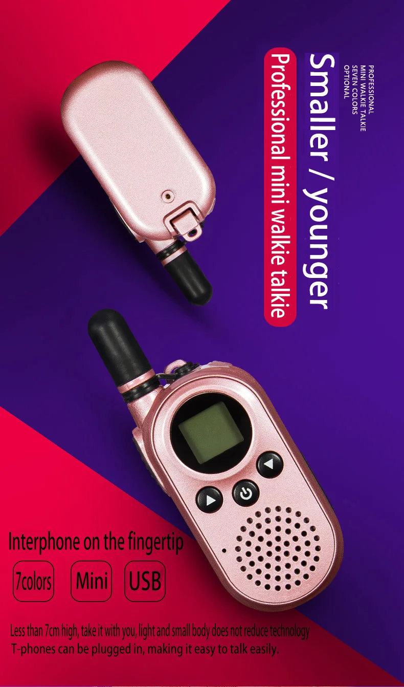 2 шт. мини uhf walkie talkie usb Wurui портативные радиостанции мощная рация двухсторонняя рация в отеле/KTV