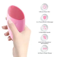 2-в-1 Перезаряжаемые Электрический силиконовая щеточка IPX7 Водонепроницаемый Sonic зубная щетка для чистки лица Отшелушивающий массажер для лица глубокой очистки