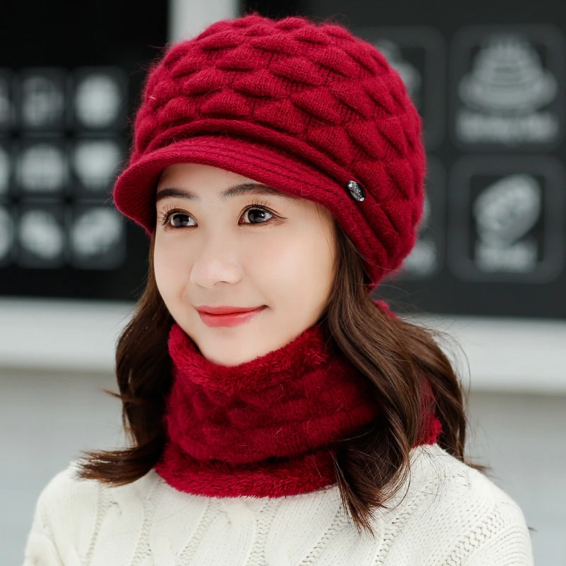 Зимние шапочки для девочек шарф вязанные шапки кепки маска Warm капот Теплые Мешковатые зимние шапки для мужчин женщин Skullies Beanies шапки