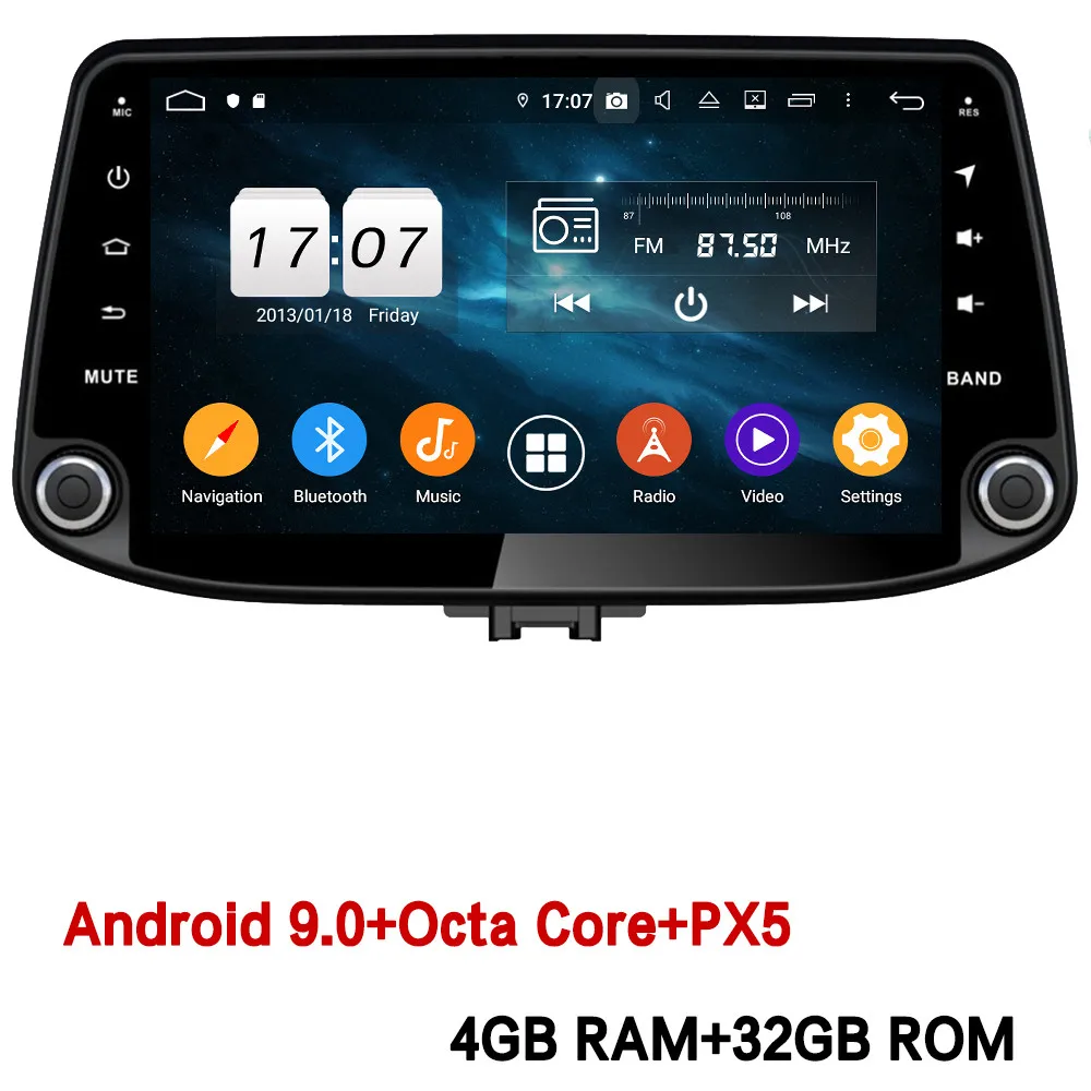 Klyde " ips 4G wifi Android 9 Восьмиядерный 4 Гб ОЗУ 64 Гб ПЗУ DSP BT автомобильный DVD мультимедийный плеер радио для hyundai I30 - Цвет: 4GB RAM x 32GB ROM