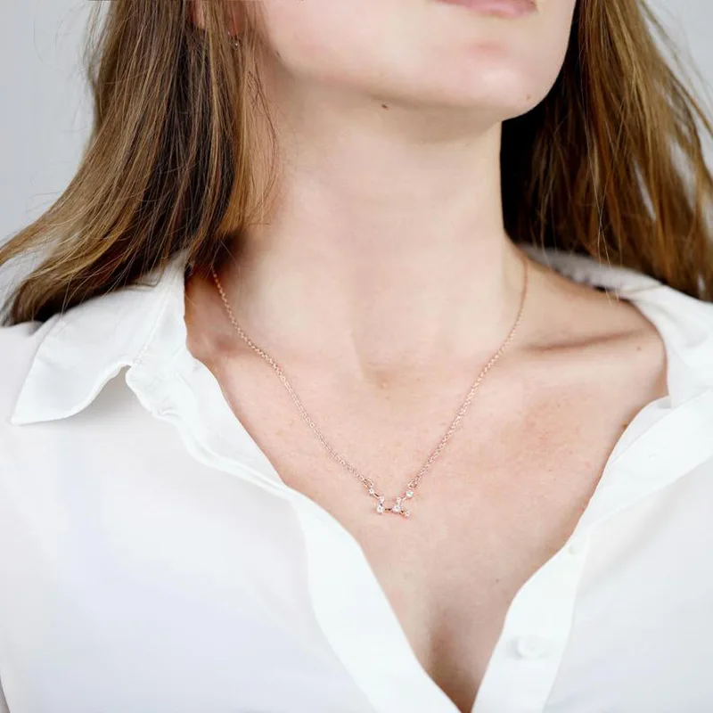 San Accessories Europe And America Star Rain Wish 100 Kind Language Chinese Zodiac Pendant Choker Necklace Women's 284