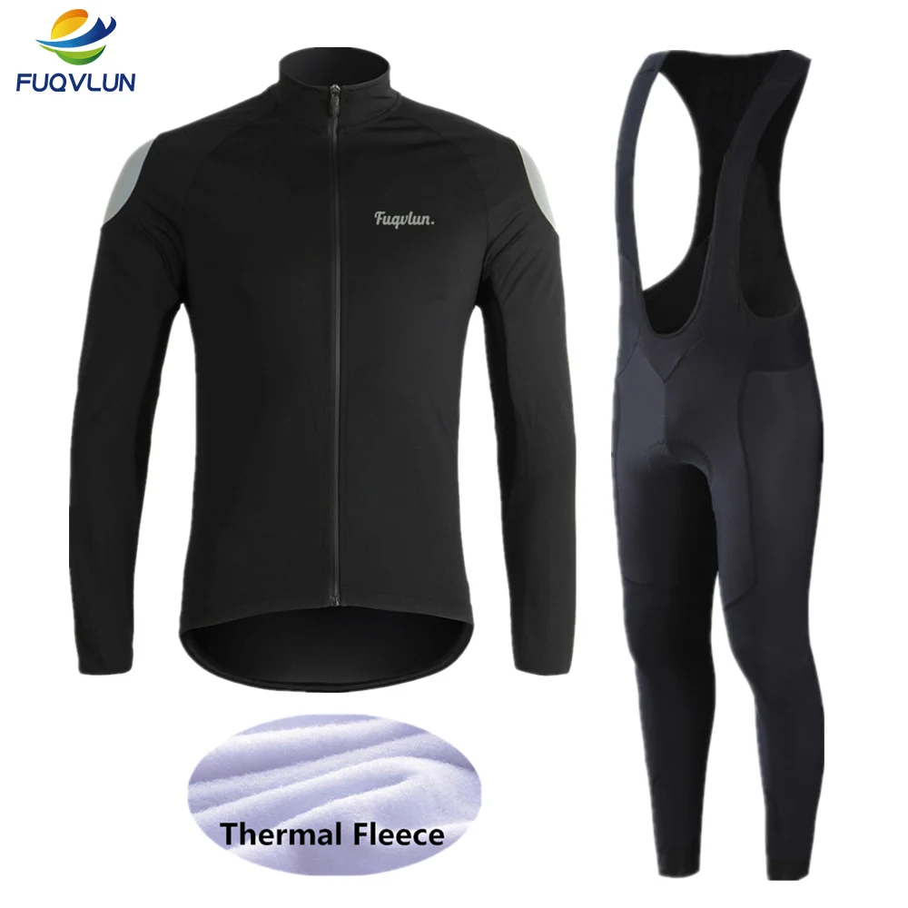 FUQVLUN, теплая велосипедная футболка, набор, Ropa Ciclismo Invierno, велосипедная одежда, Зимняя Теплая Флисовая велосипедная одежда, комплект для велоспорта