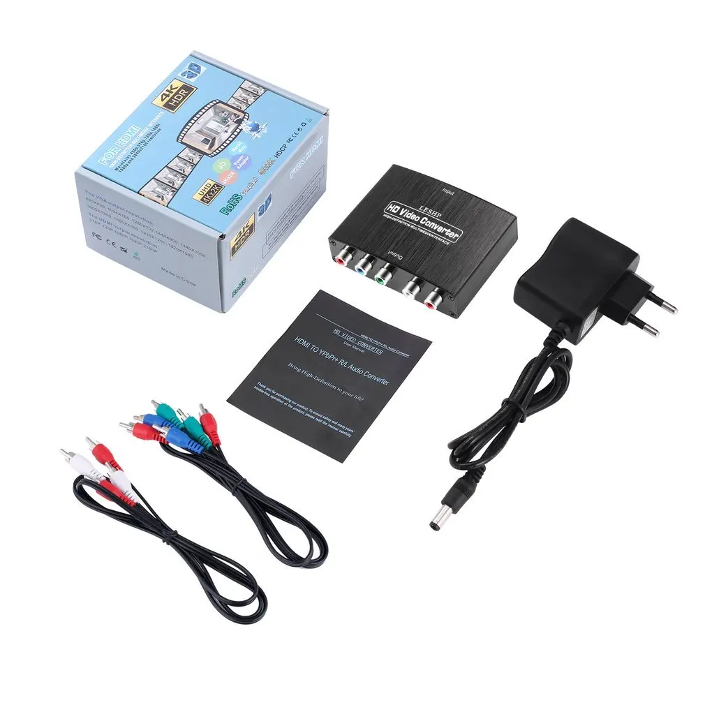 LESHP 2 канала импульсно-Кодовая Модуляция(LPCM) 50/60HZ 1,65 Гбит/с/165 МГц HDMI к RGB компонент(YPbPr) видео+ R/L аудио адаптер конвертер HD ТВ черный