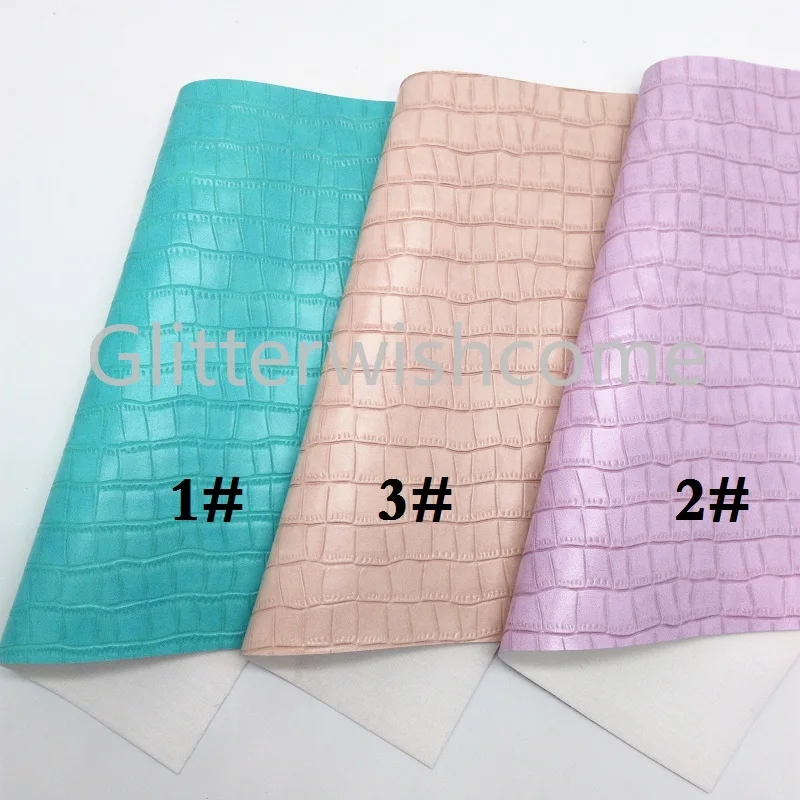 Glitterwishcome 21X29 см A4 размер винил для бантов крокодиловая кожа тисненая кожа, синтетическая искусственная кожа листы для бантов, GM597B