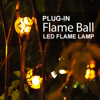 

Outdoor LED Flame Ball Light String Waterproof Decoration Light Flame Globe Light With Remote Control For Courtyard Lawn Porch