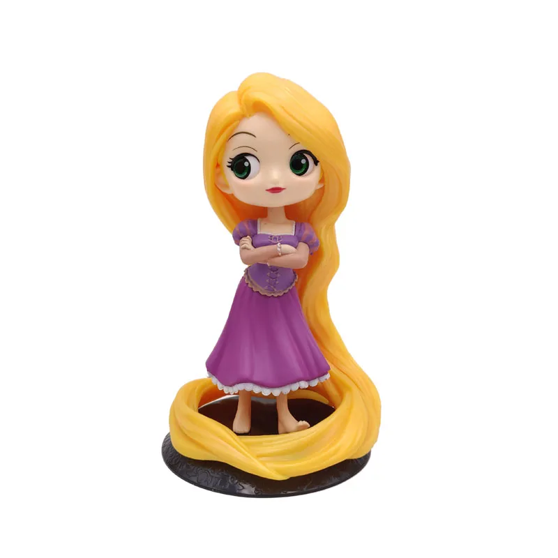 Disney Q Posket, Сказочная кукла принцессы, замороженная Эльза, Анна, жасмин, Ариэль, Белль, Мулан, фигурки, игрушки, украшение торта, рождественский подарок - Цвет: Многоцветный