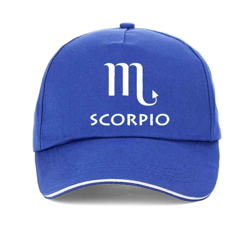 Бейсбольная кепка Scorpio новейшая Созвездие бейсболка для папы шляпы Harajuku для мужчин и женщин хип хоп солнцезащитные очки мода Астрология кости - Цвет: Синий